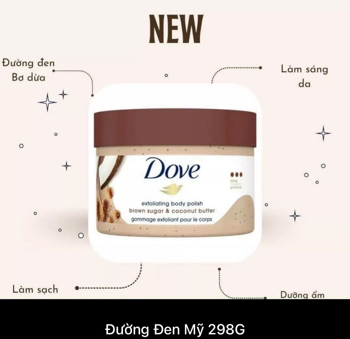 Dove tẩy da chết bản Đức - Mỹ Exfoliating Body Polish