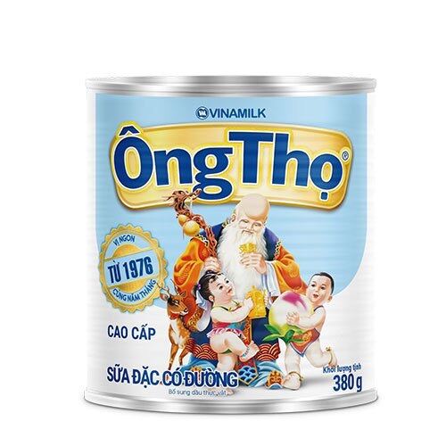 Sữa đặc có đường Ông Thọ trắng nhãn xanh lon 380g