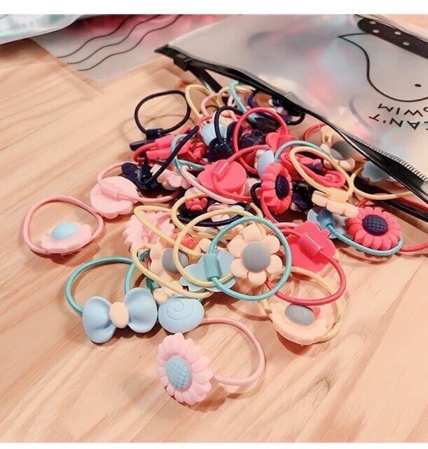 Set 20 chiếc dây buộc tóc dễ thương cho bé gái