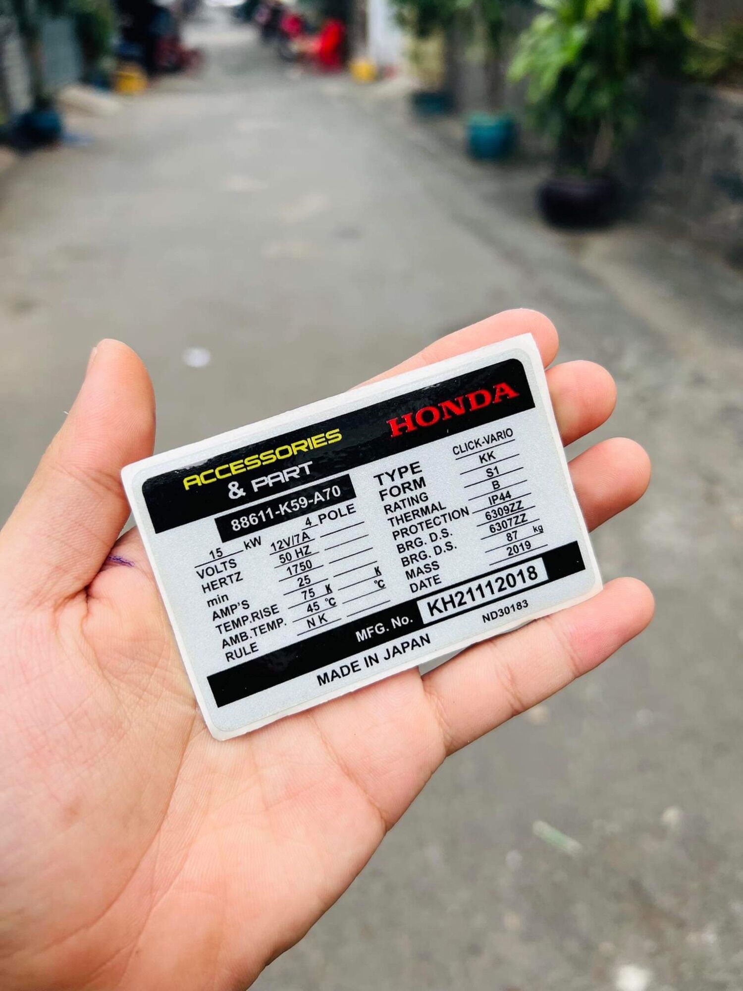 Tem Thông Số HONDA