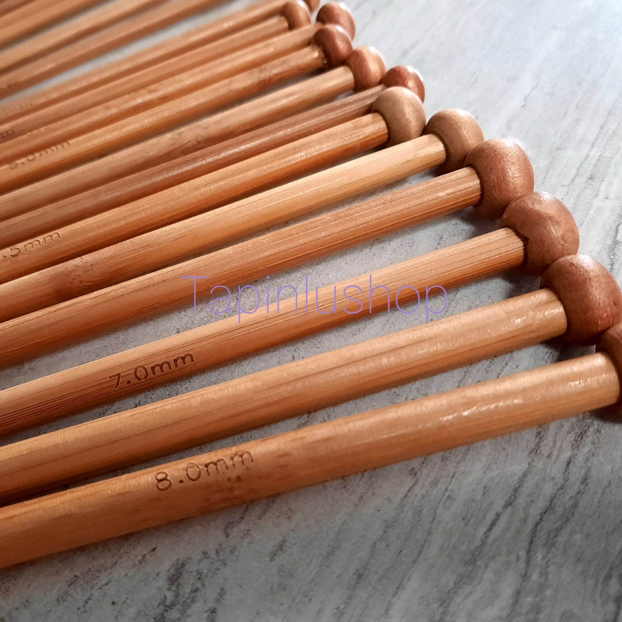 Cặp kim đan len bằng gỗ chiều dài 25cm, 36cm