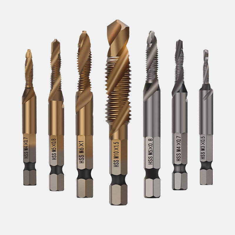 Organ Equipped Tap Thread Tap Drill Bit Tapping Composite  Materials Drilling and Tapping One-piece Spiral Titanium Tap M3m4m5m6m8m10m12