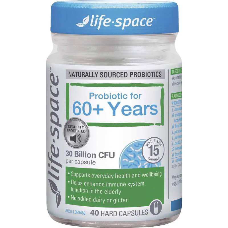 Men vi sinh Life Space 60+ Probiotic 40 viên Úc - tiêu hóa dành cho người lớn tuổi