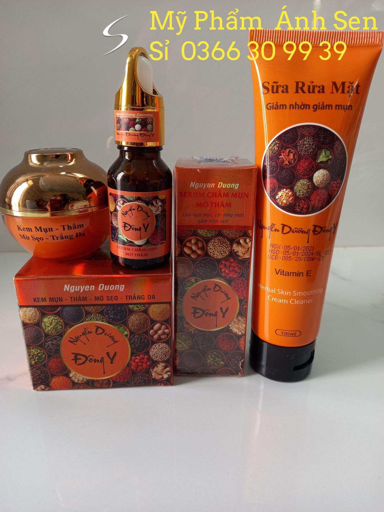 Bộ kem trắng da mụn thâm mờ sẹo nguyễn dương đông y 10gam