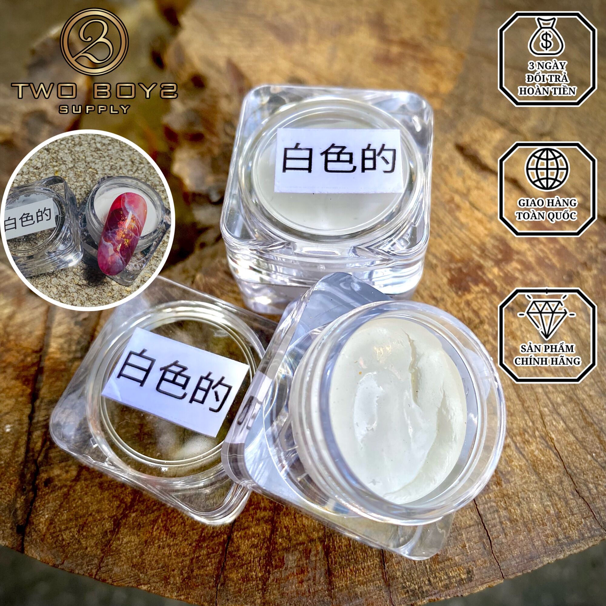 Màu nén vẽ vân đá nail,tạo hiệu ứng loang vân đá,màu trắng