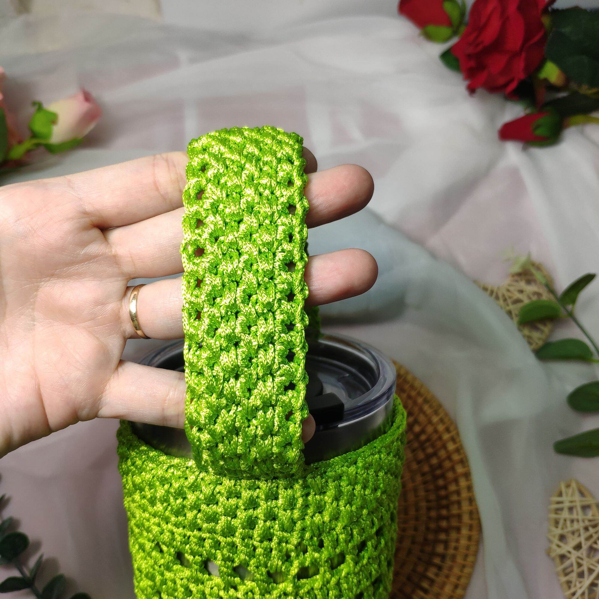 Túi đựng ly giữ nhiệt size 900ml sợi dù handmade