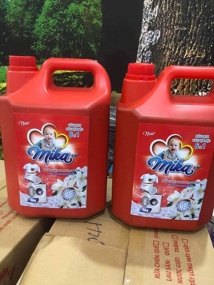 Nước giặt sinh học dược Mika siêu sạch siêu đậm đặc 6in 1 Bình 5kg