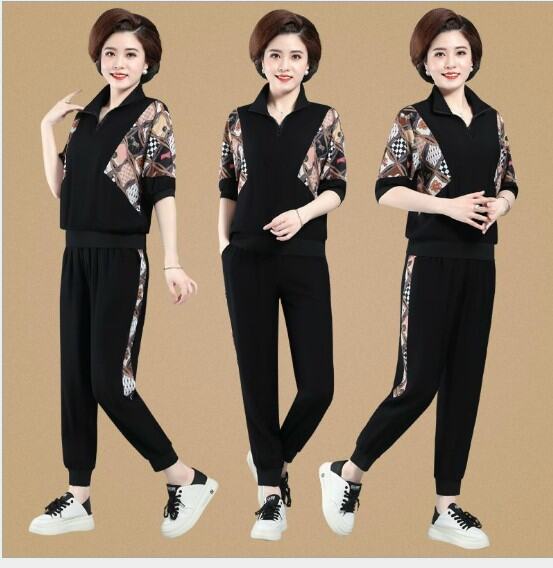 Đồ bộ thể thao nữ khóa kéo phối họa tiết độc đáo thun cotton 100% cao cấp