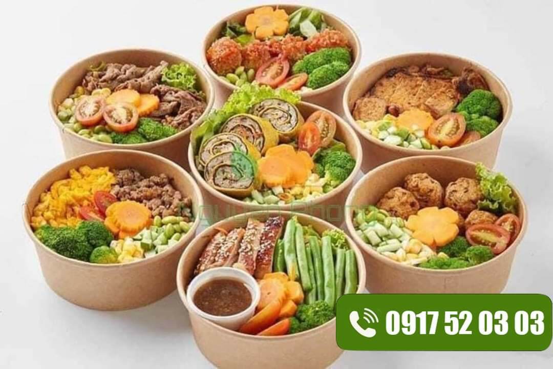 Combo 50 Tô giấy Kraft 1000ml + Nắp pet