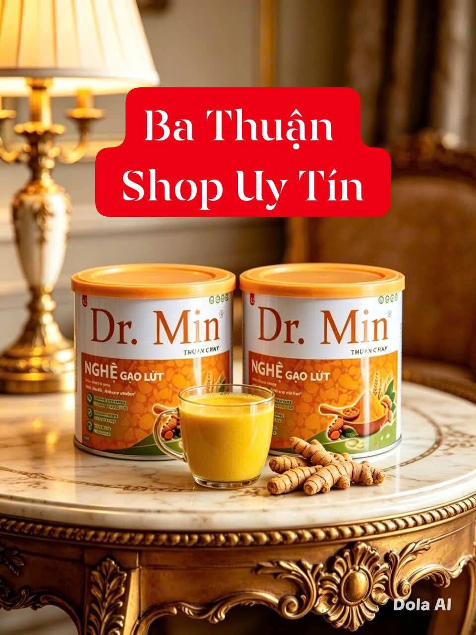 Compo 2 lon Sữa Nghệ Gạo Lứt Dr. Min 400g - hỗ trợ dạ dày bao tử khỏe mạnh - tặng bàn chải than tre
