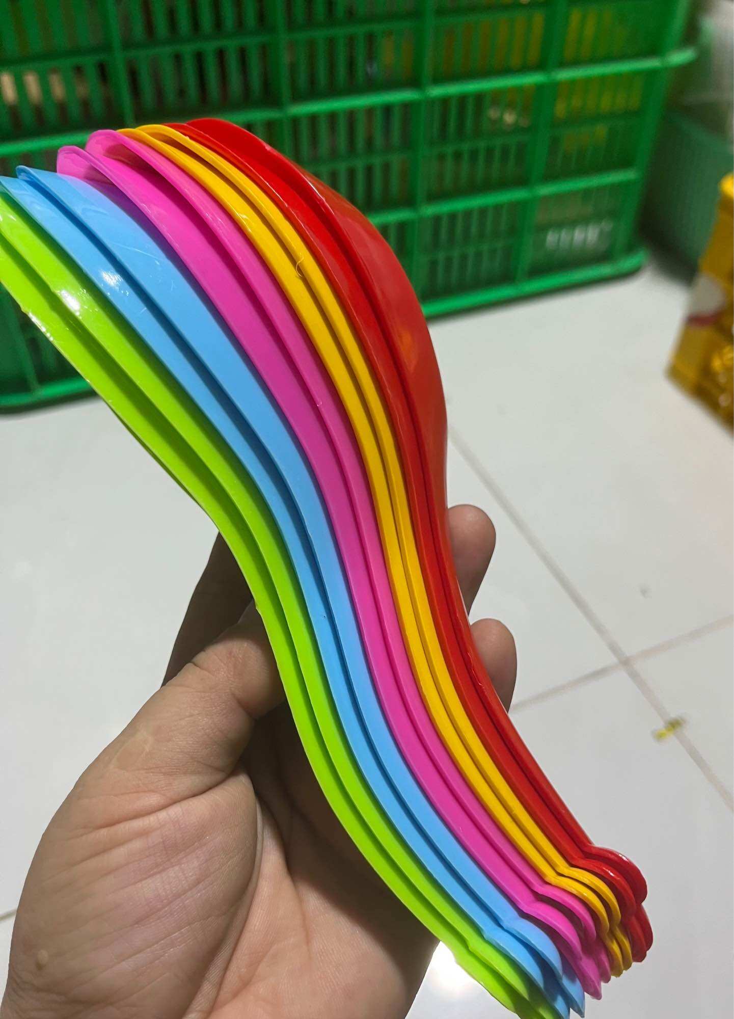 📍Set 10 Vá Nhựa Múc Cơm, Canh Nhiều Màu (Dài 20cm)