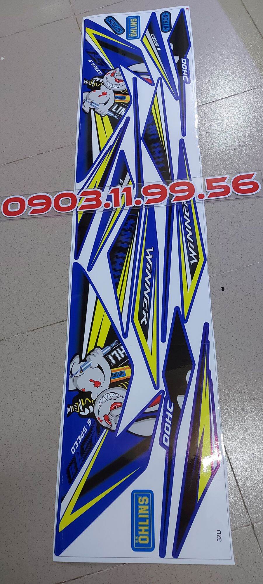 tem rời winner v1 xanh thỏ ohlin