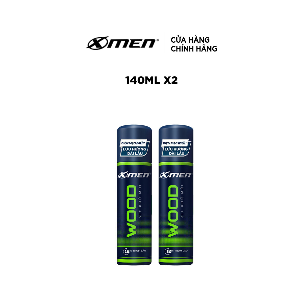 Combo 2 Xịt khử mùi X-Men Wood 140ml