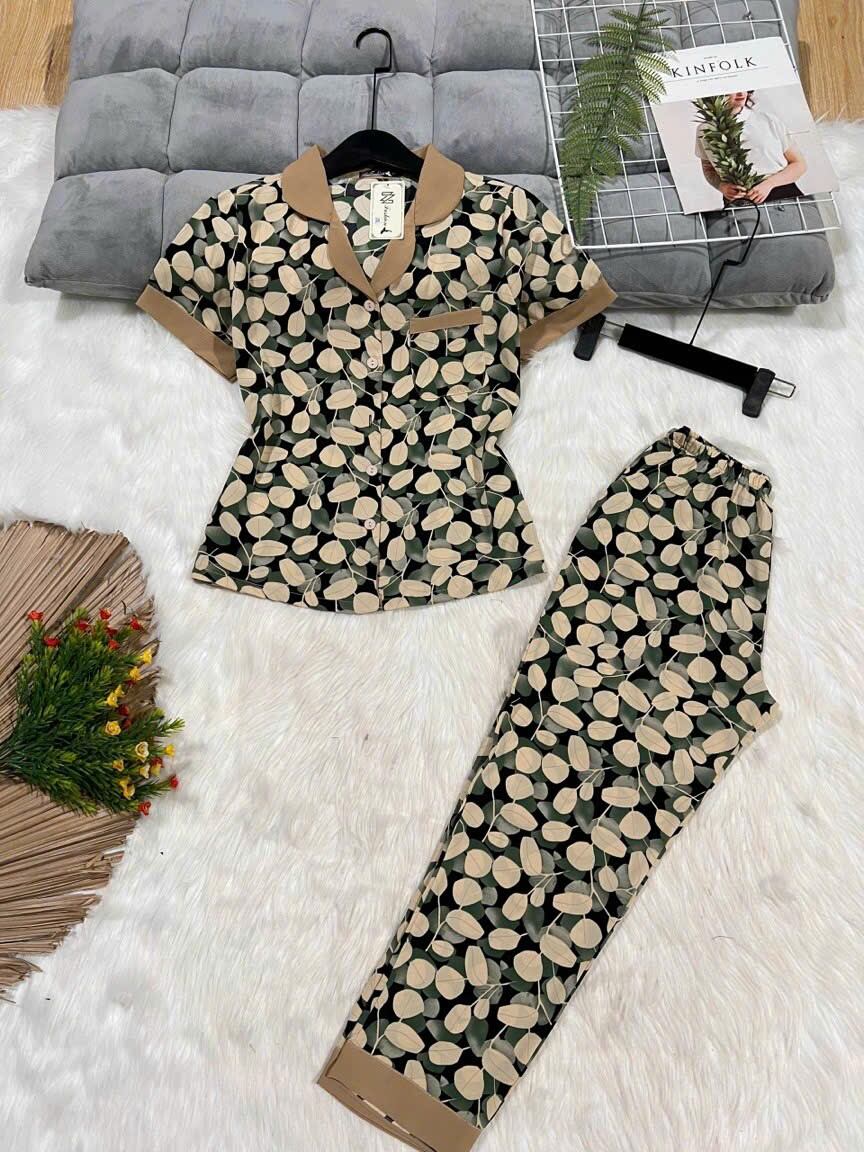 Bộ pijama mặc nhà lụa mango cao cấp