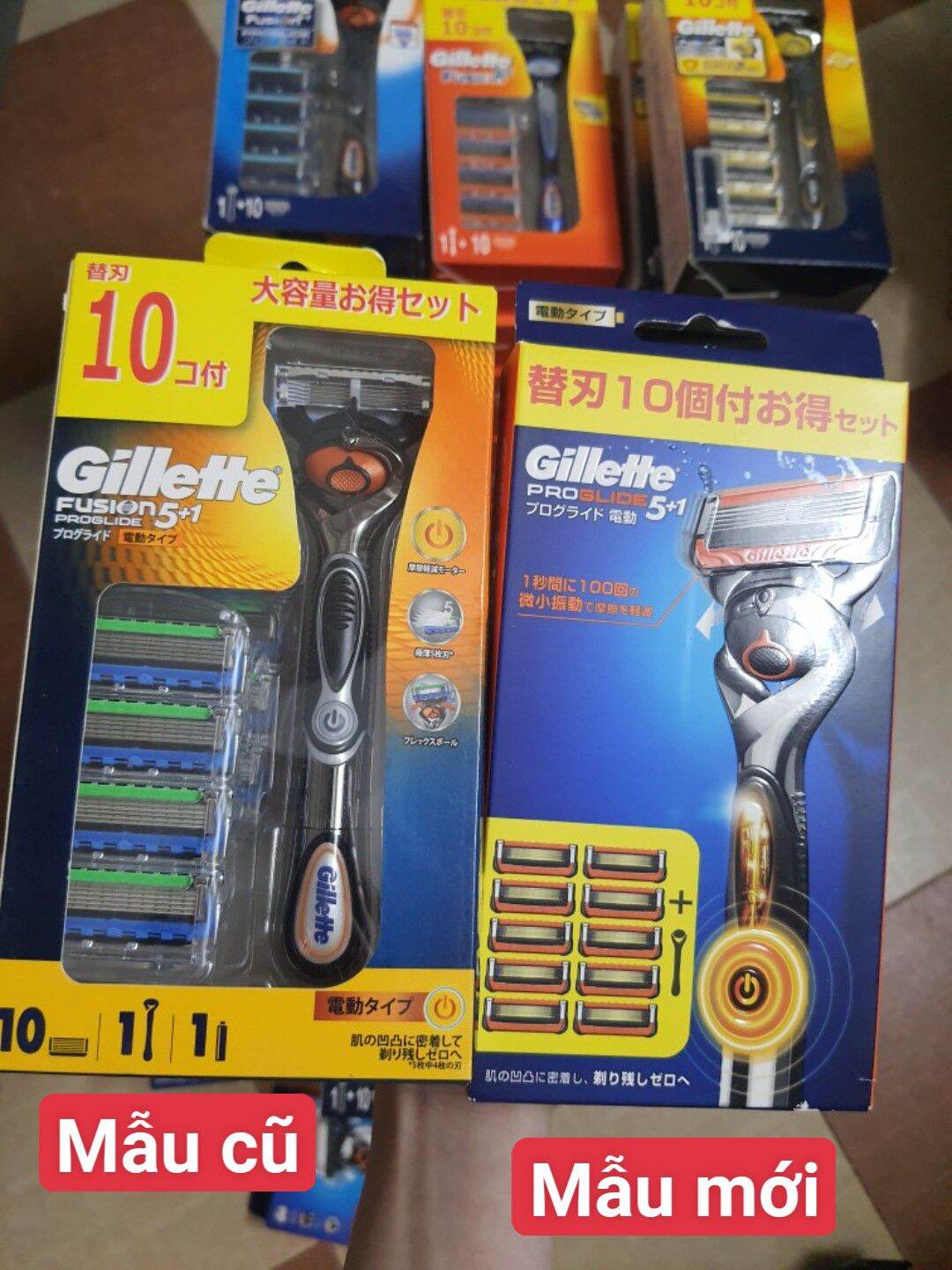 Dao cạo râu Gillette Fusion 5+1, Proglide, Proshiled 5 lưỡi và dao cạo râu Gillette Skinguard dành cho da nhạy cảm, da mụn Nội địa Nhật