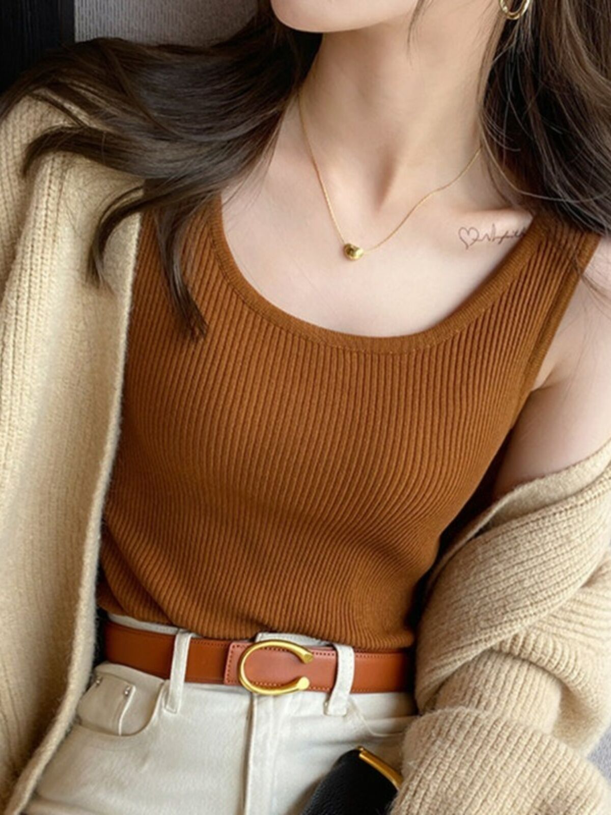 Áo Ba Lỗ Không Tay Cổ Vuông Bằng Vải Len Mỏng Áo Sơ Mi Nữ Mùa Hè Áo Ba Lỗ Che Đệm Bên Trong Áo Vest 