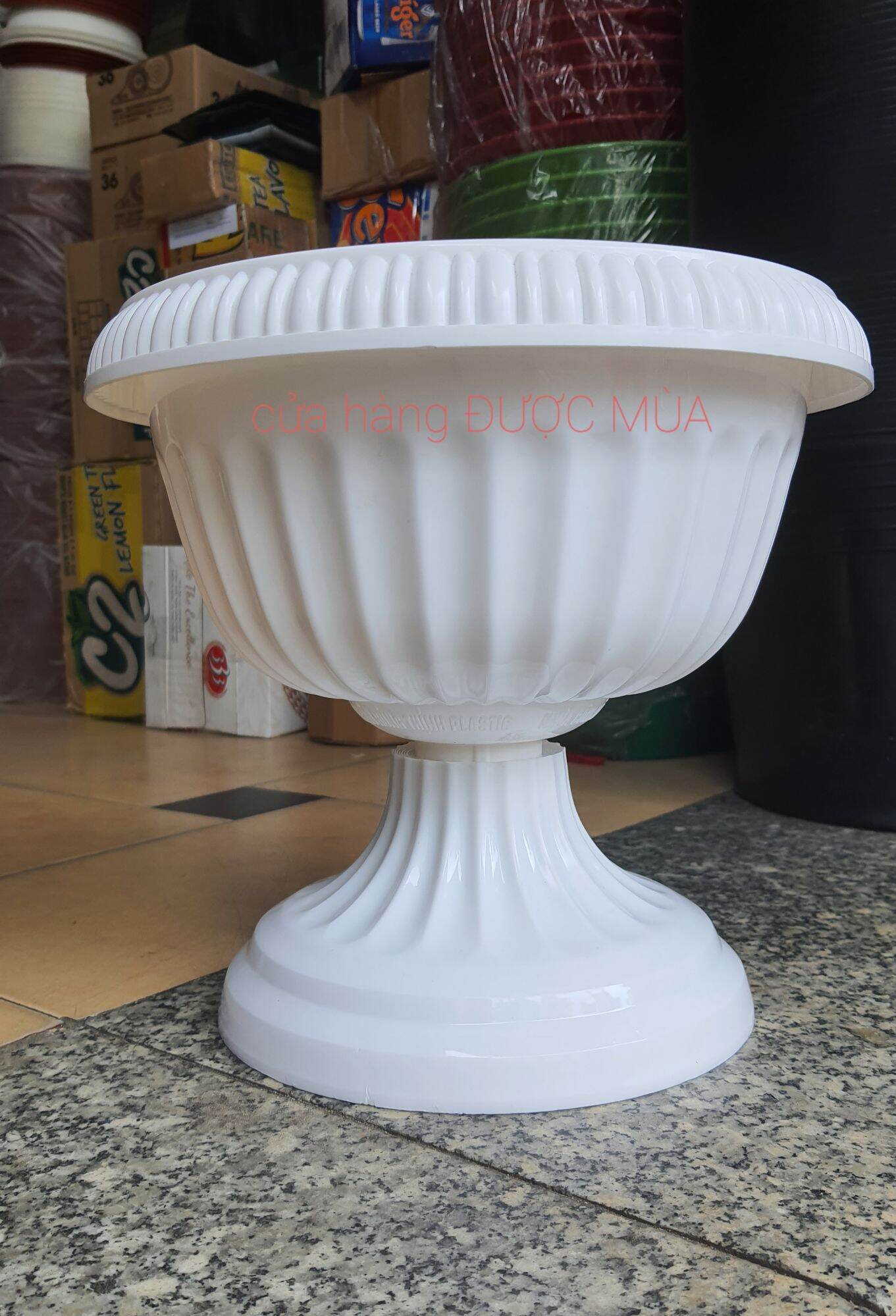 Chậu ly nhựa chân đế đường kính 30cm cao 27cm
