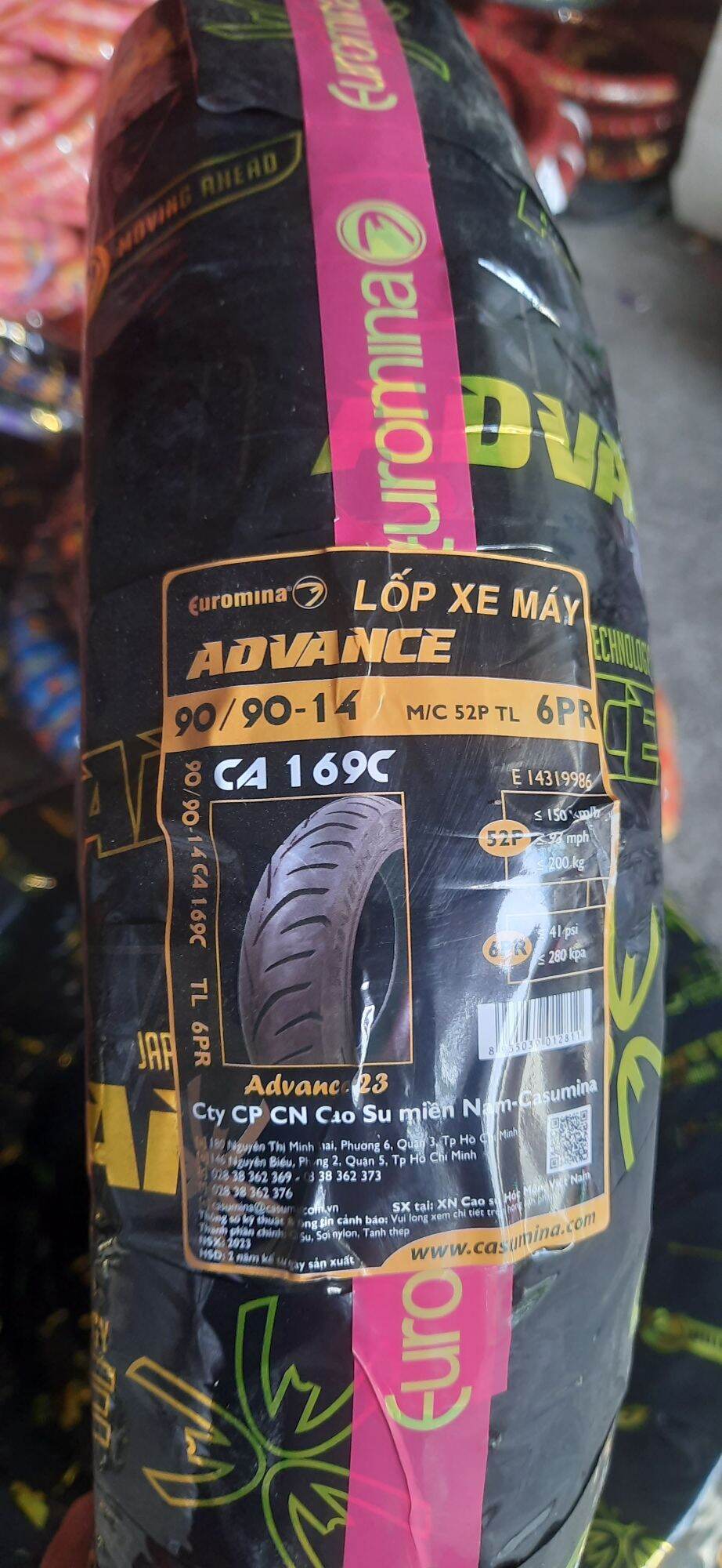 Lốp 90/90-14 t/l ca169b 6pr euromina dành cho xe ab, vision,...