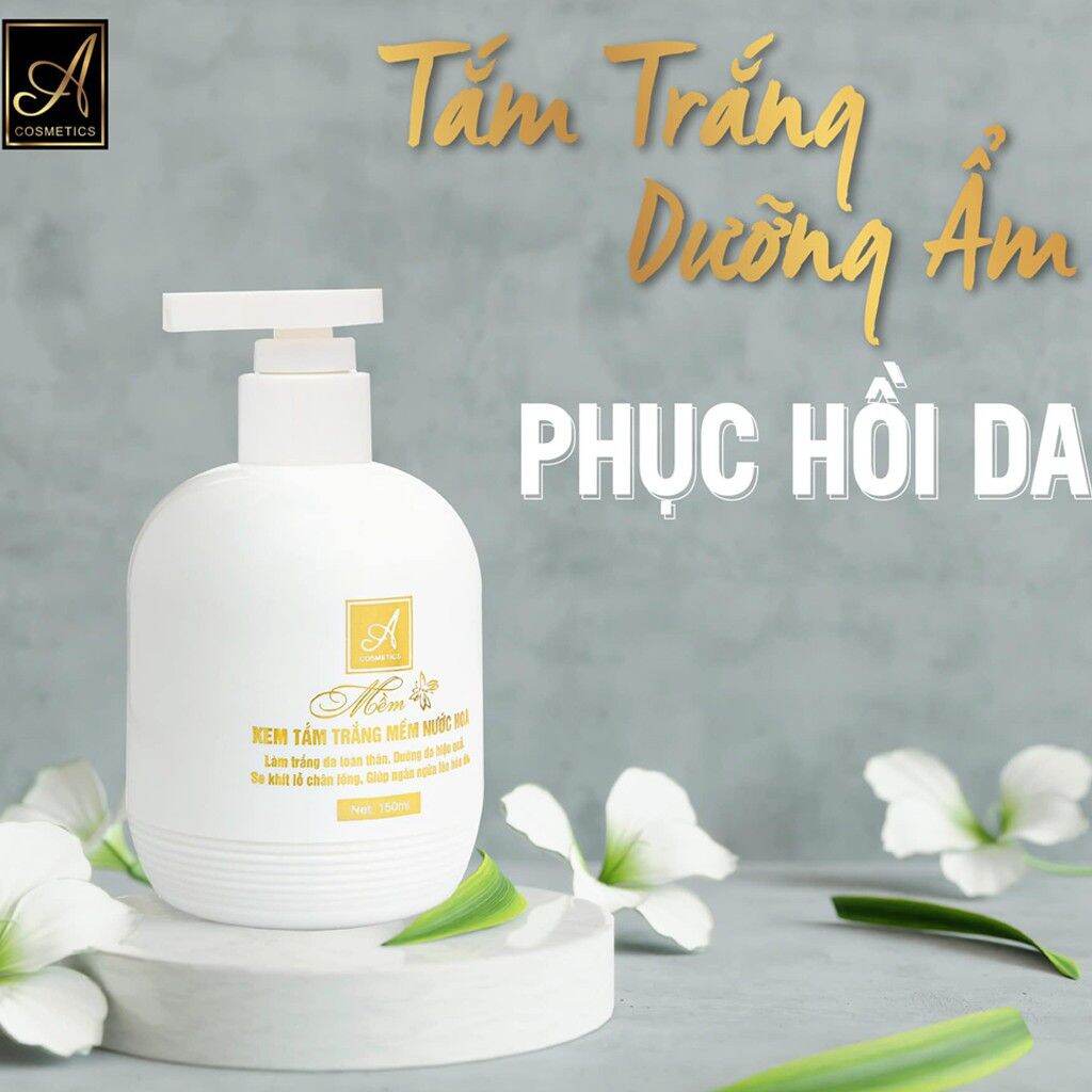 Kem tắm trắng mềm nước hoa a cosmetics, làm trắng da toàn thân 150ml chính hãng 100%