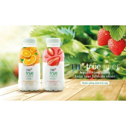 Nước Uống Sữa Trái Cây Dâu/Cam TH True Juice Milk Chai 300ml