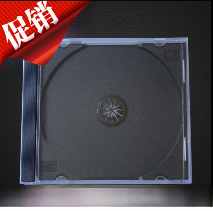 100G Black Background CD Storage Box 100 Mu Single) CD Square Box CD Box Transparent Black Background Single-Sided CD Storage Box Disc Shell