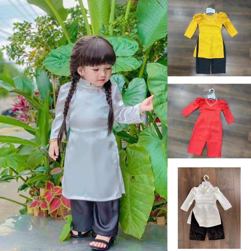 Áo Dài Cách Tân 3 Màu Xinh Bé Gái Diện Lễ Tết