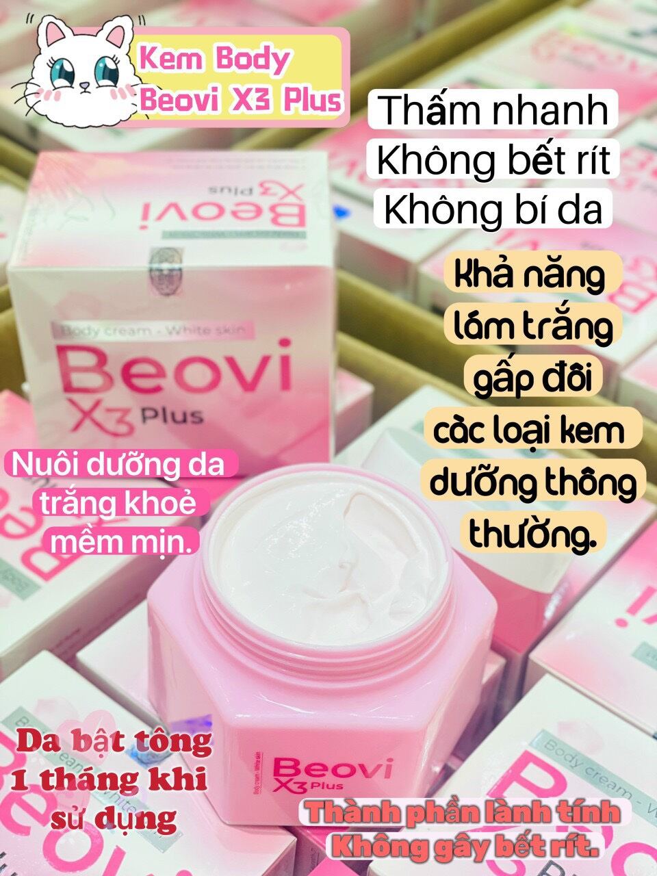 Kem body trắng da too white thu thủy mẫu mới 2023