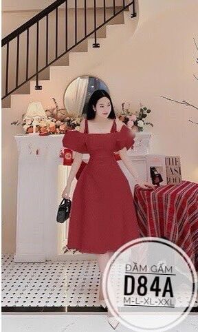 50-90kg Bigsize Đầm gấm tay bồng D84A