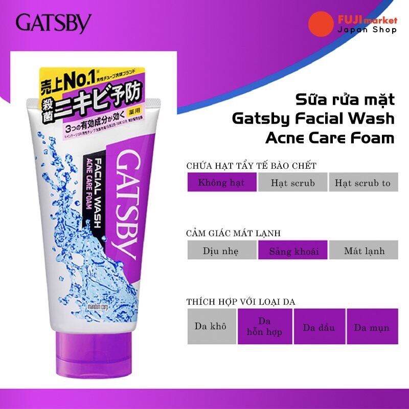 SỮA RỬA MẶT NAM GATSBY - TUÝP 130GR (Chọn mùi )