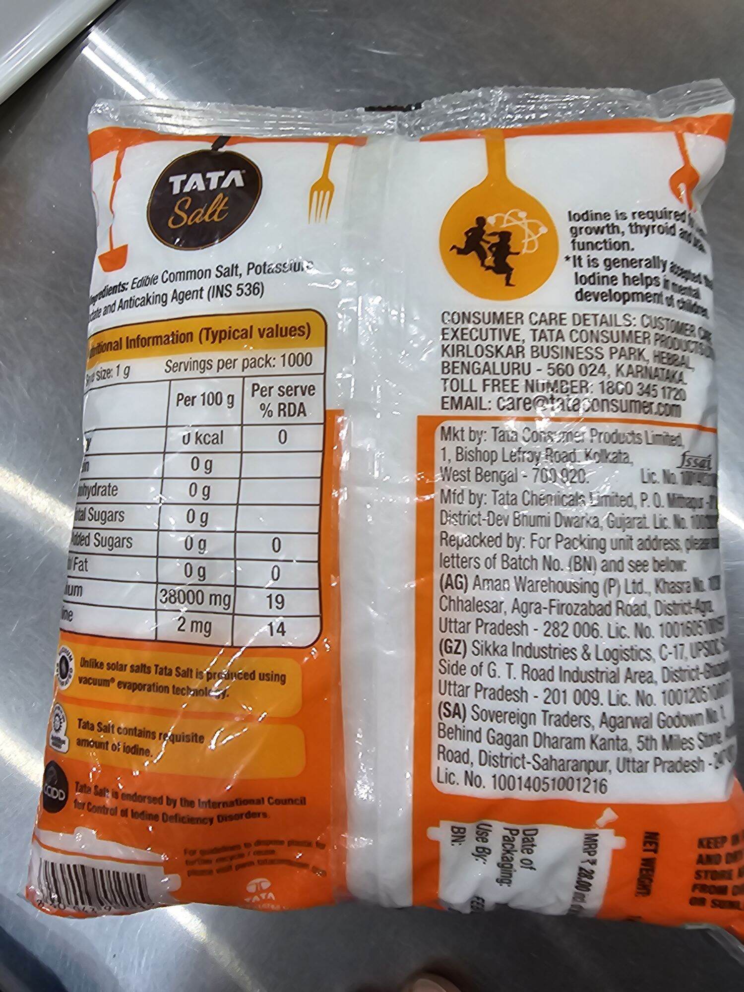 Tata Salt 1kg  (Muoi An Do  1kg )