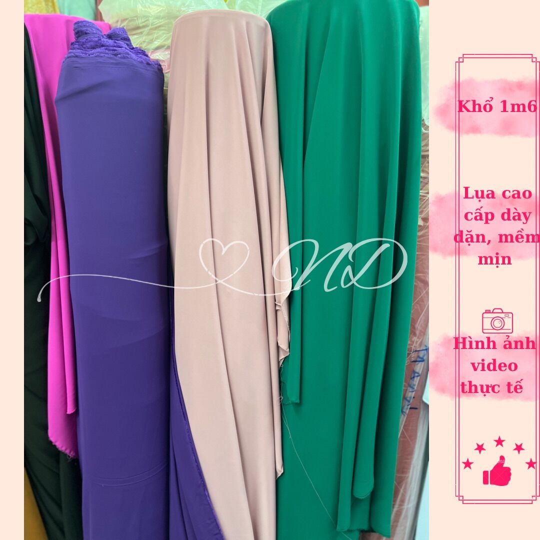 Vải Siêu Lụa (Lụa Cao Cấp) trơn đủ màu may áo dài