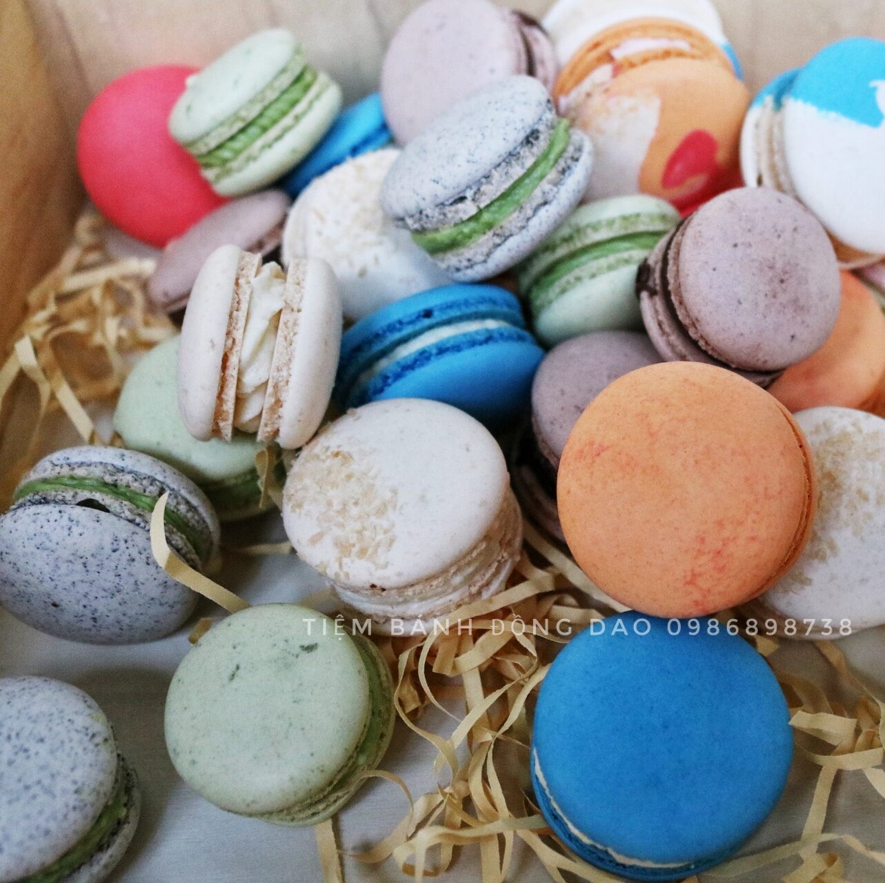 Set 10 cặp vỏ bánh macaron không nhân size 4-5 cm