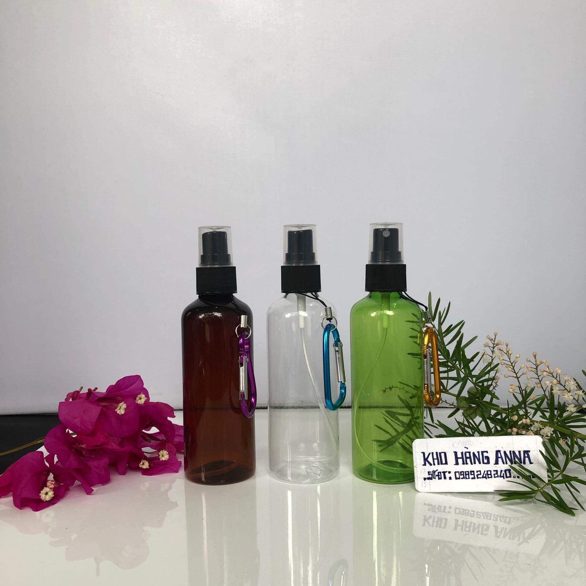 SET 5 Móc khoá chai xịt 100ml màu Nâu/ trong suốt / xanh - COMBO 5 bình xịt nhỏ 100ml xịt nước phun sương , xịt cồn , xịt du lịch dưỡng ẩm , đồ chơi xịt nước cho bé - Chai xịt khuẩn treo balo , xe đạp móc khoá đi học