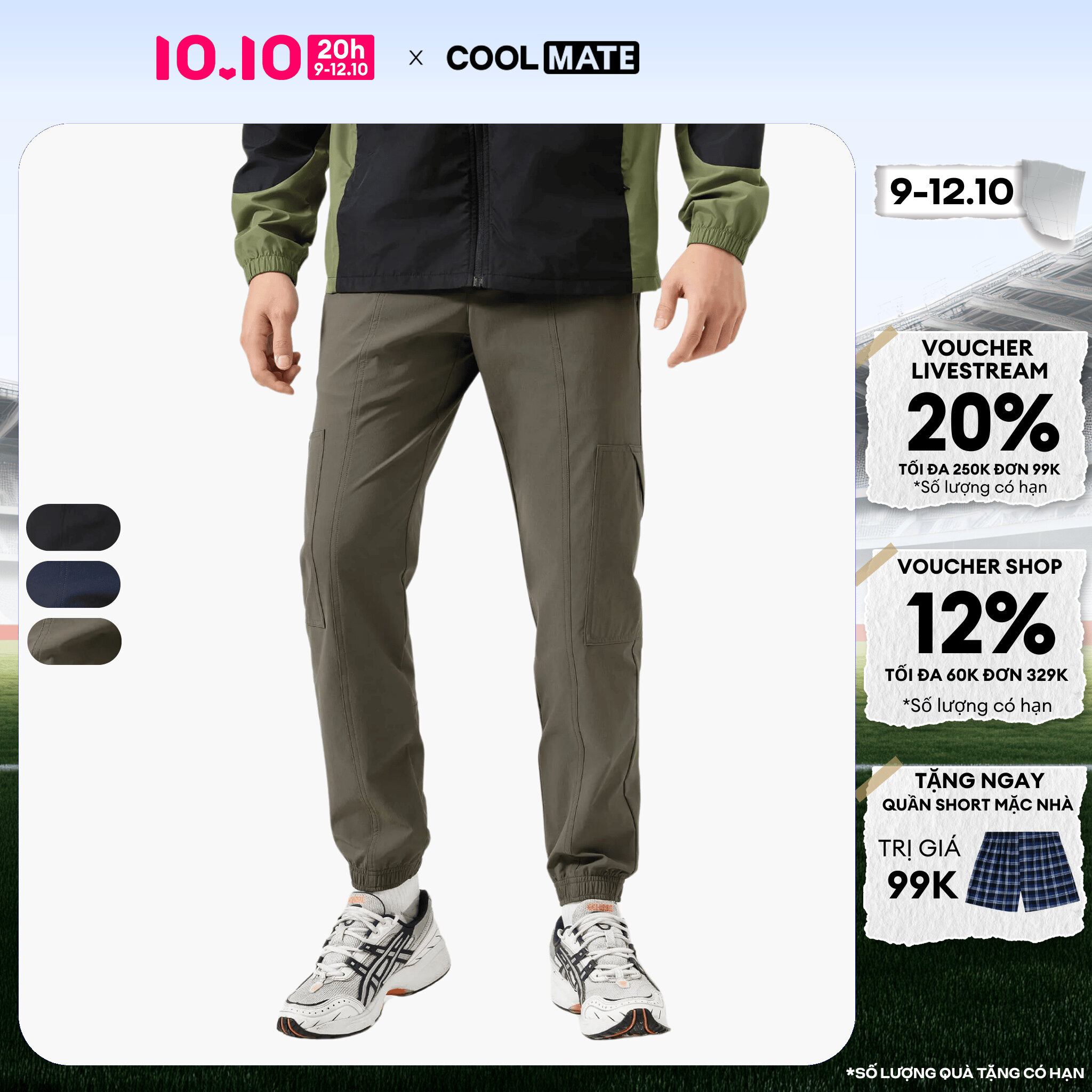 [CHỈ 20H 9-12.10 TẶNG QUẦN SHORT]Quần dài nam UT Jogger trượt nước, co giãn, độ bền cao - Coolmate