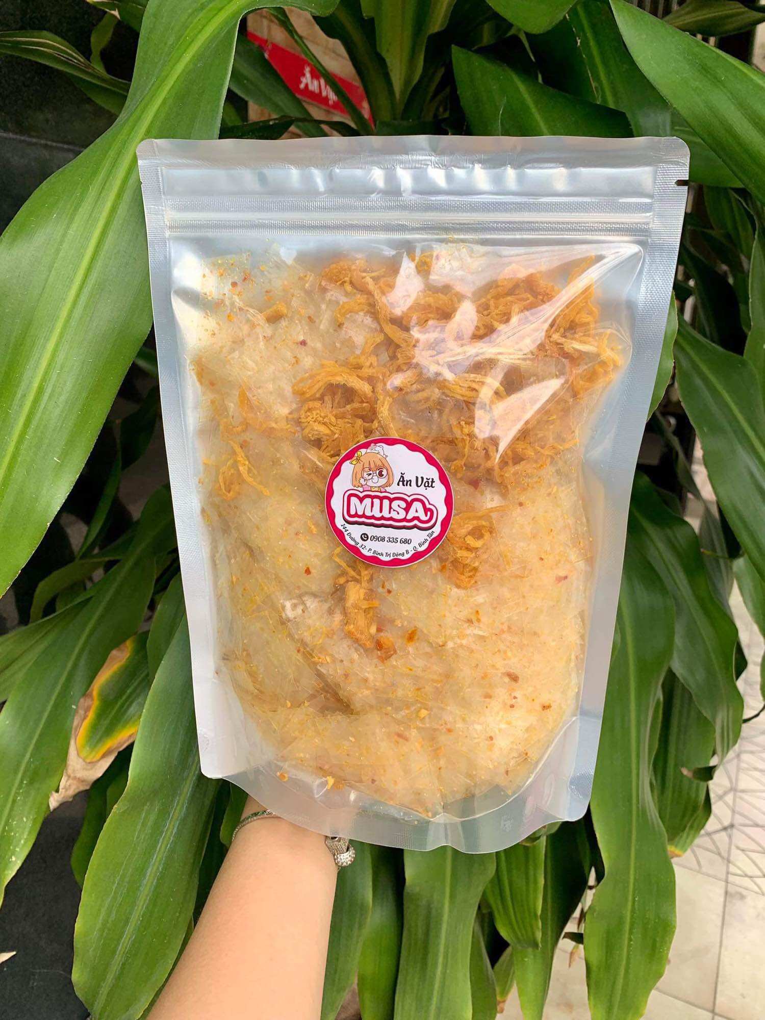 Bánh tráng sate tỏi,chà bông - khô gà