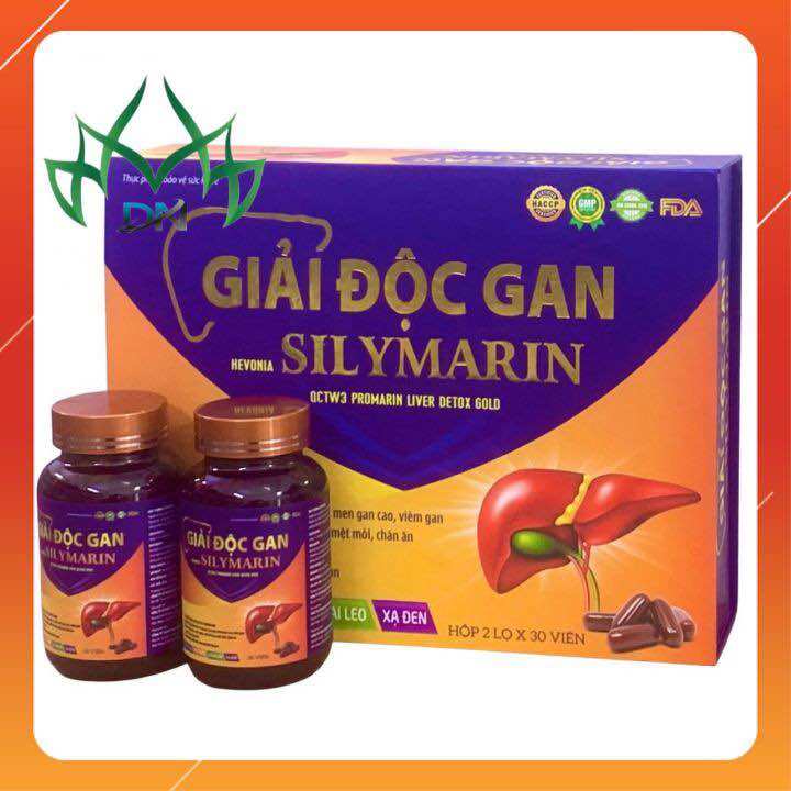 Giải độc gan silymarin, hộp 2 lọ x 30 viên , giúp bảo vệ gan tăng cường chức năng gan men gan cao