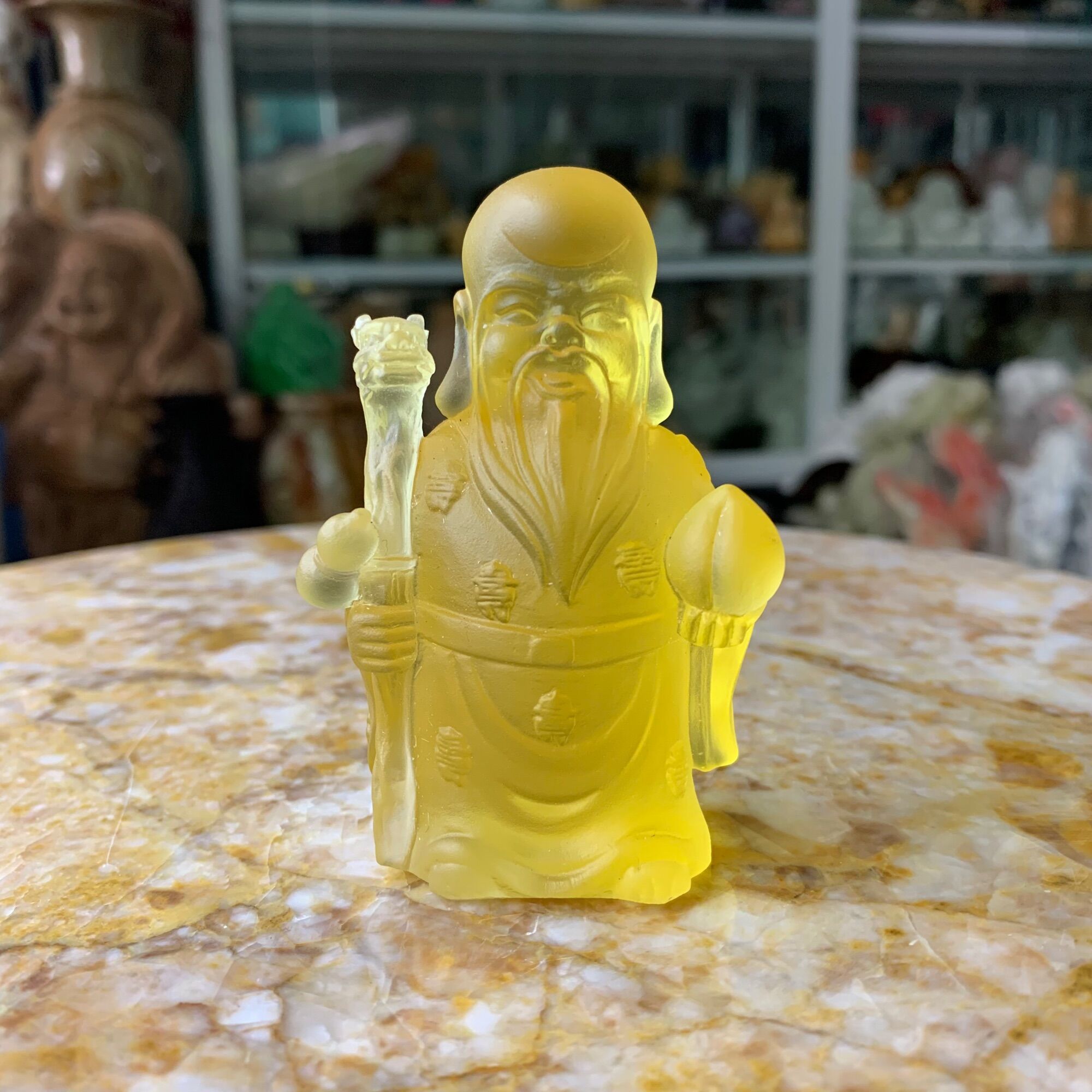 Bộ Tượng Tam Đa (Phúc Lộc Thọ) Ngọc Lưu Ly - cao 8cm