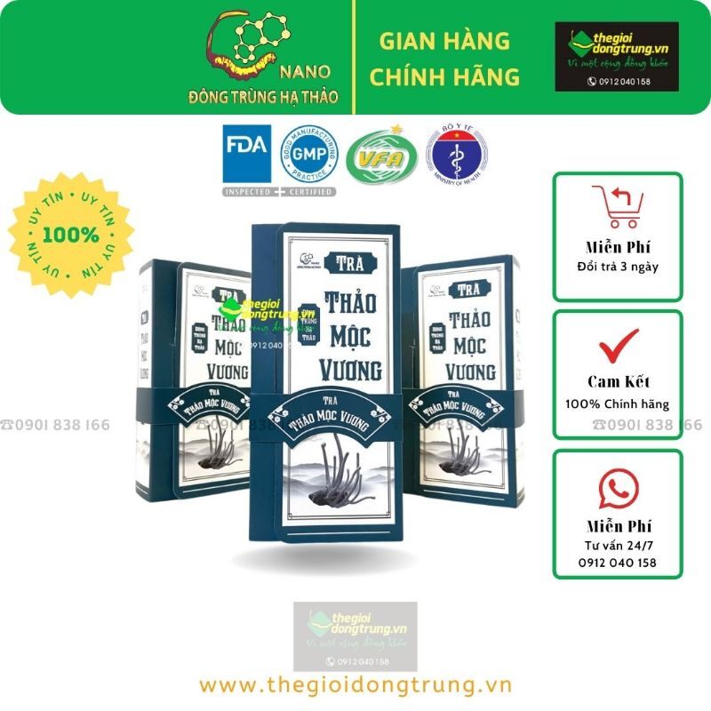 Trà đông trùng hạ thảo Thảo mộc vương hộp 20 túi lọc