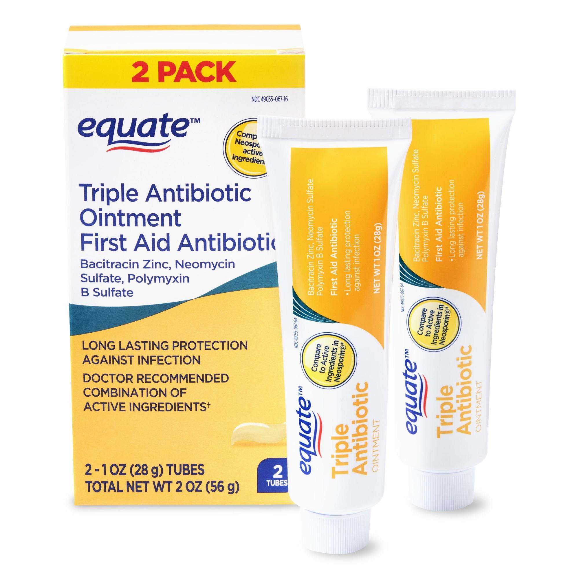 2 Pack Equate First Aid Antibiotic Ointment, 2 Oz, 2 Ct -Combo 2tuýp x 28gram