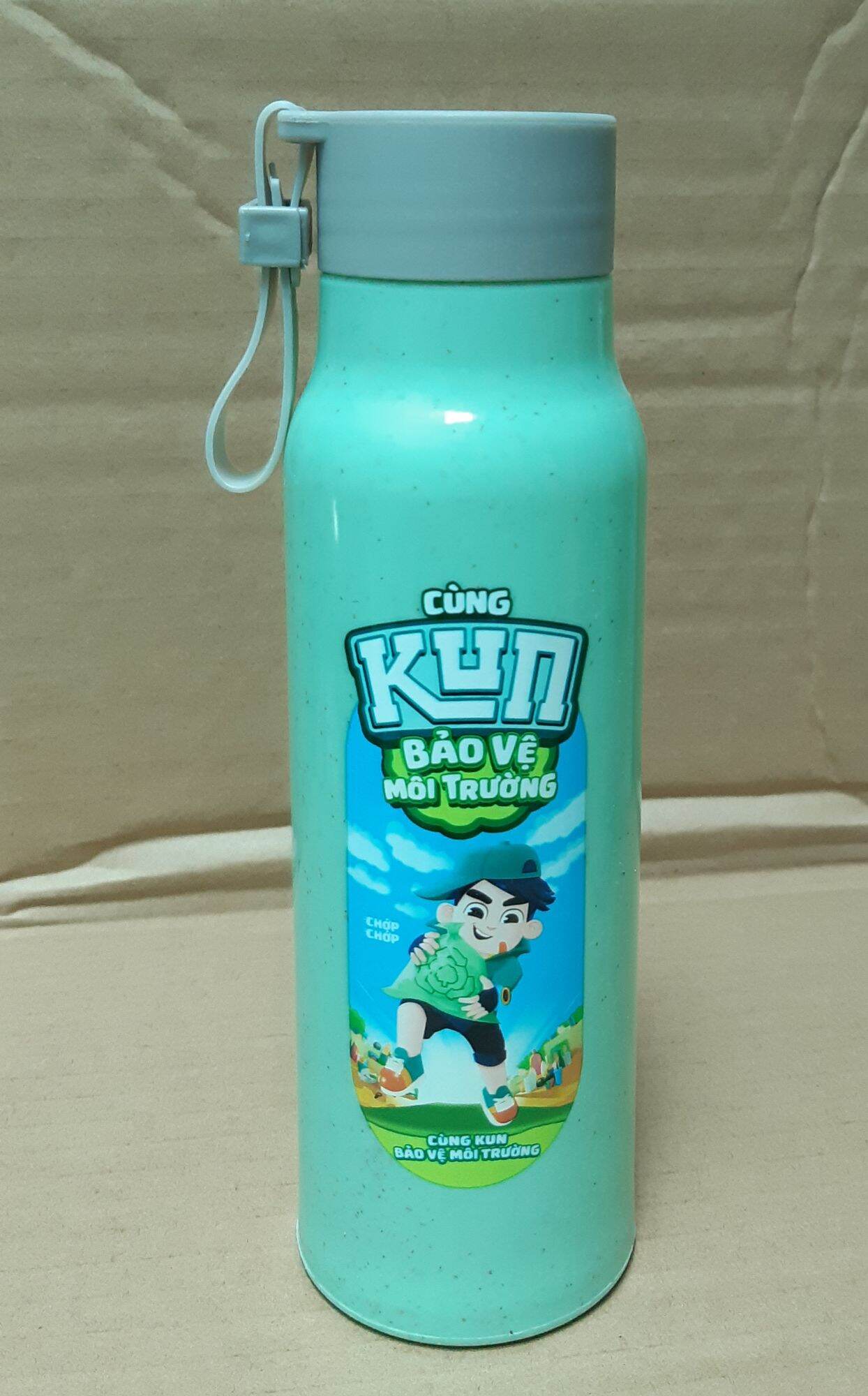 Bình Nước Thủy Tinh Bọc Lúa Mạch 💥KUN 💥350ml