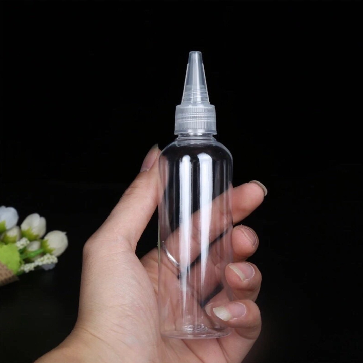 Chai nhựa trong suốt nắp nhọn chiết lưu huỳnh 100ml