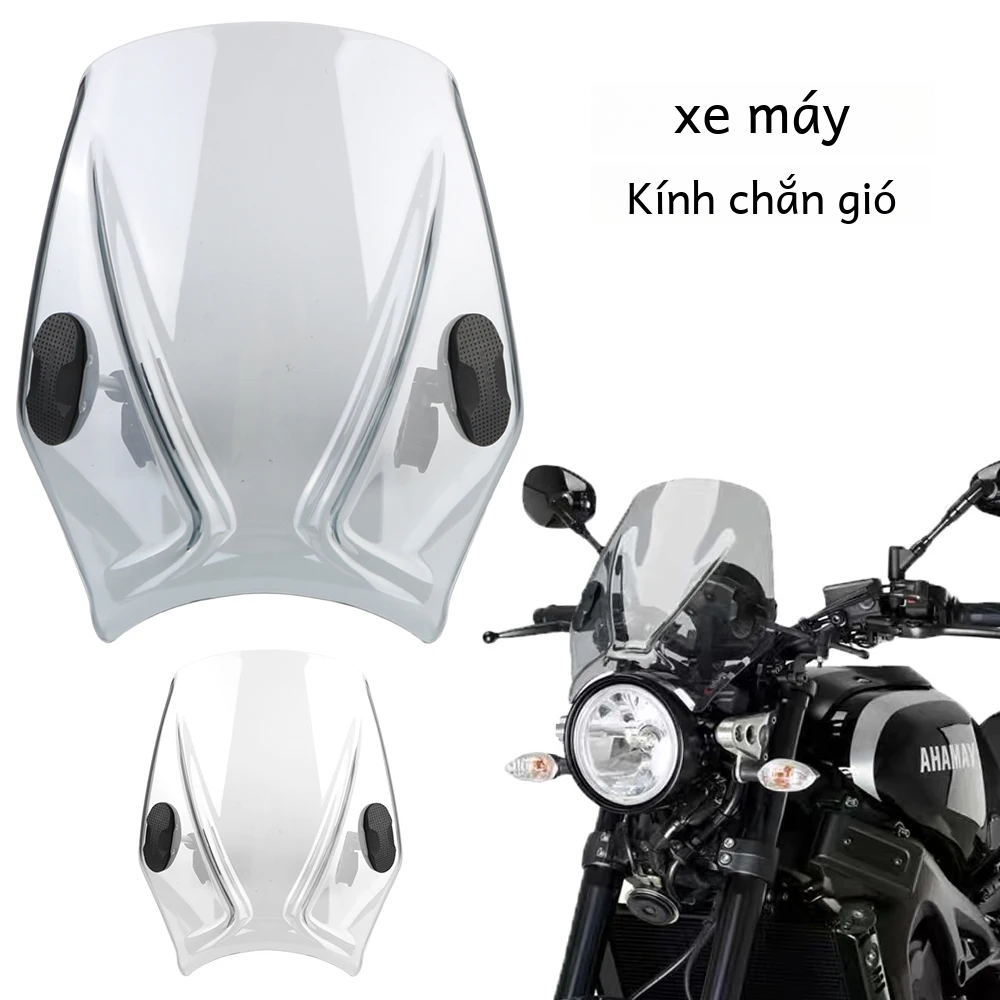 Đa Năng Kính Chắn Gió Xe Máy Dành Cho Xe Honda CB650R Kawasaki Dukadi Xe Đạp Đường Phố XSR700 XSR900 Kính Chắn Gió Xẻ Tà