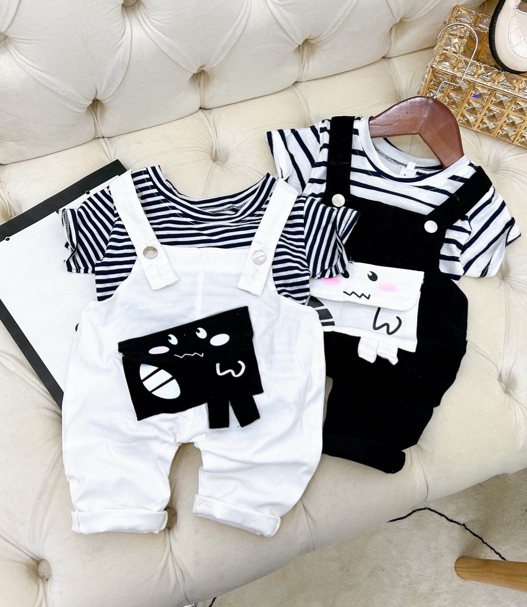 Set yếm kaki 2 chi tiết cho bé 7-15kg