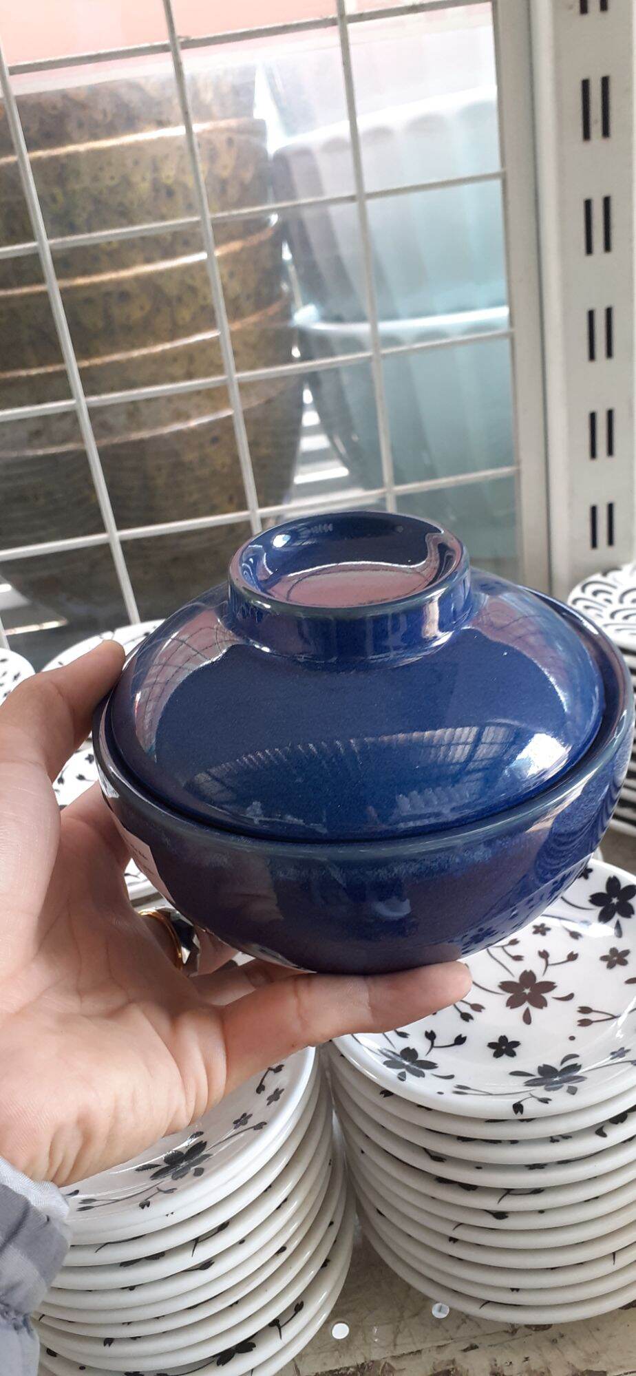 Thố sứ xanh dương 12 cm