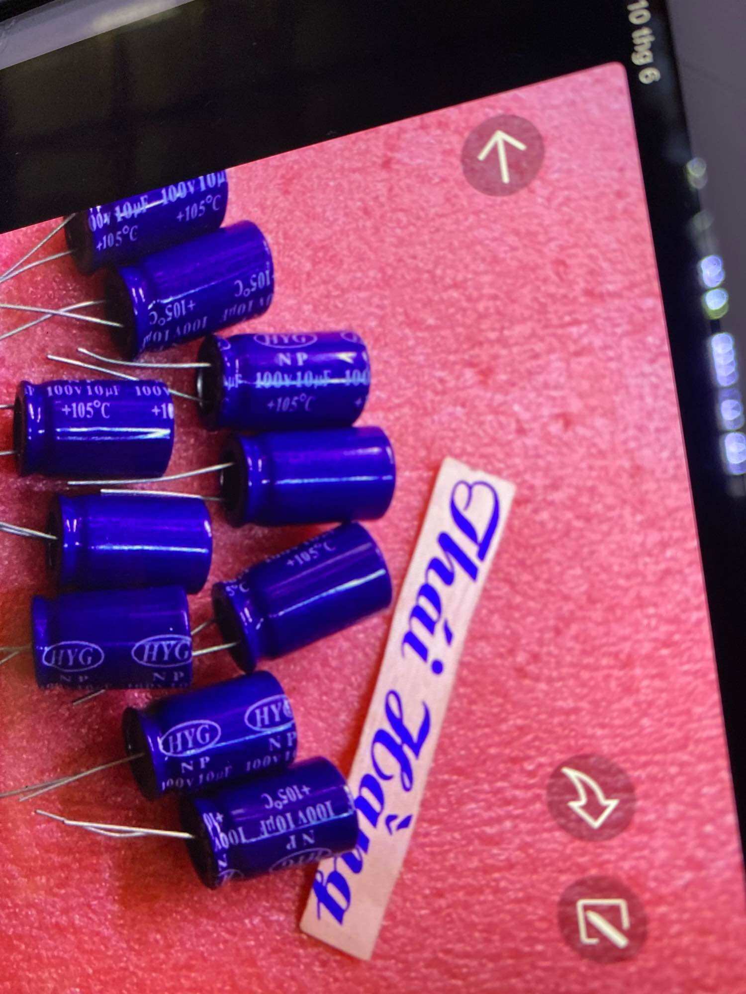 10 chiếc tụ 22 M/100 v không phân cực