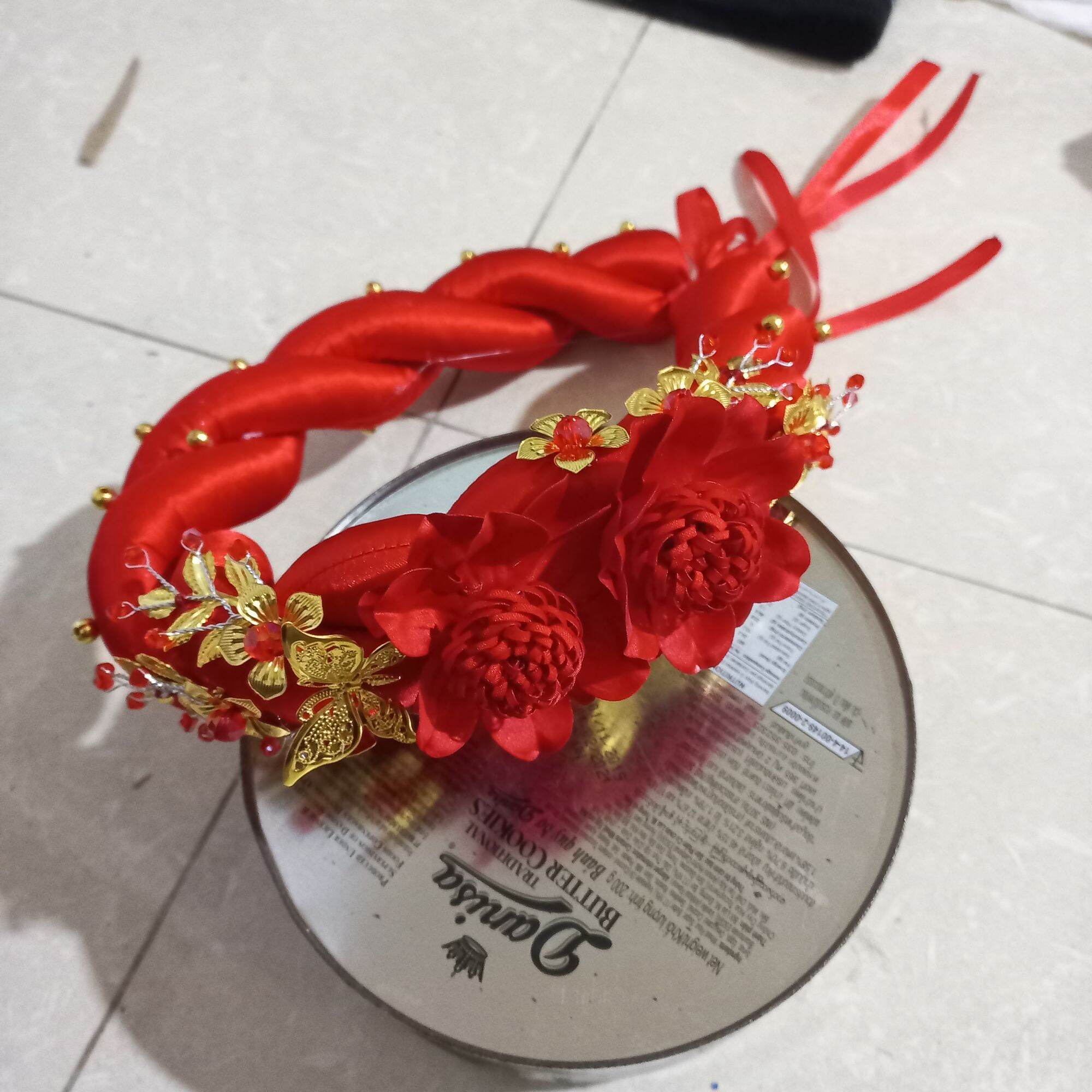 mấn mỹ nhân, mấn cô dâu hoa 3d trang trí hạt pha lê