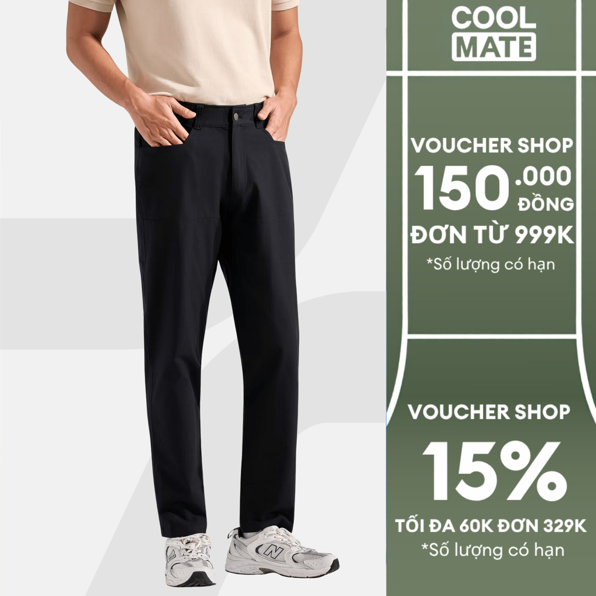 Quần dài nam kaki ECC Pants giữ form dáng trong mọi hoạt động,Quần mặc đi chơi, dạo phố Coolmate