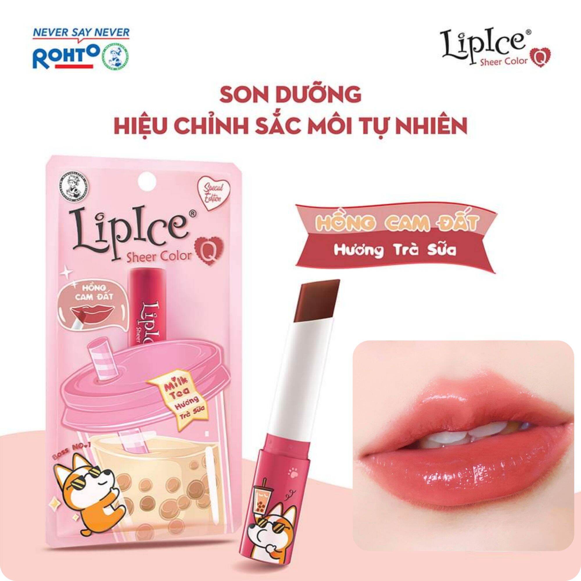 [ MẪU MỚI ] Son Dưỡng Hiệu Chỉnh Sắc Môi Tự Nhiên Lipice Sheer Color Q - ( thỏ 7 màu, trà xanh, socola, trà sữa, dâu )