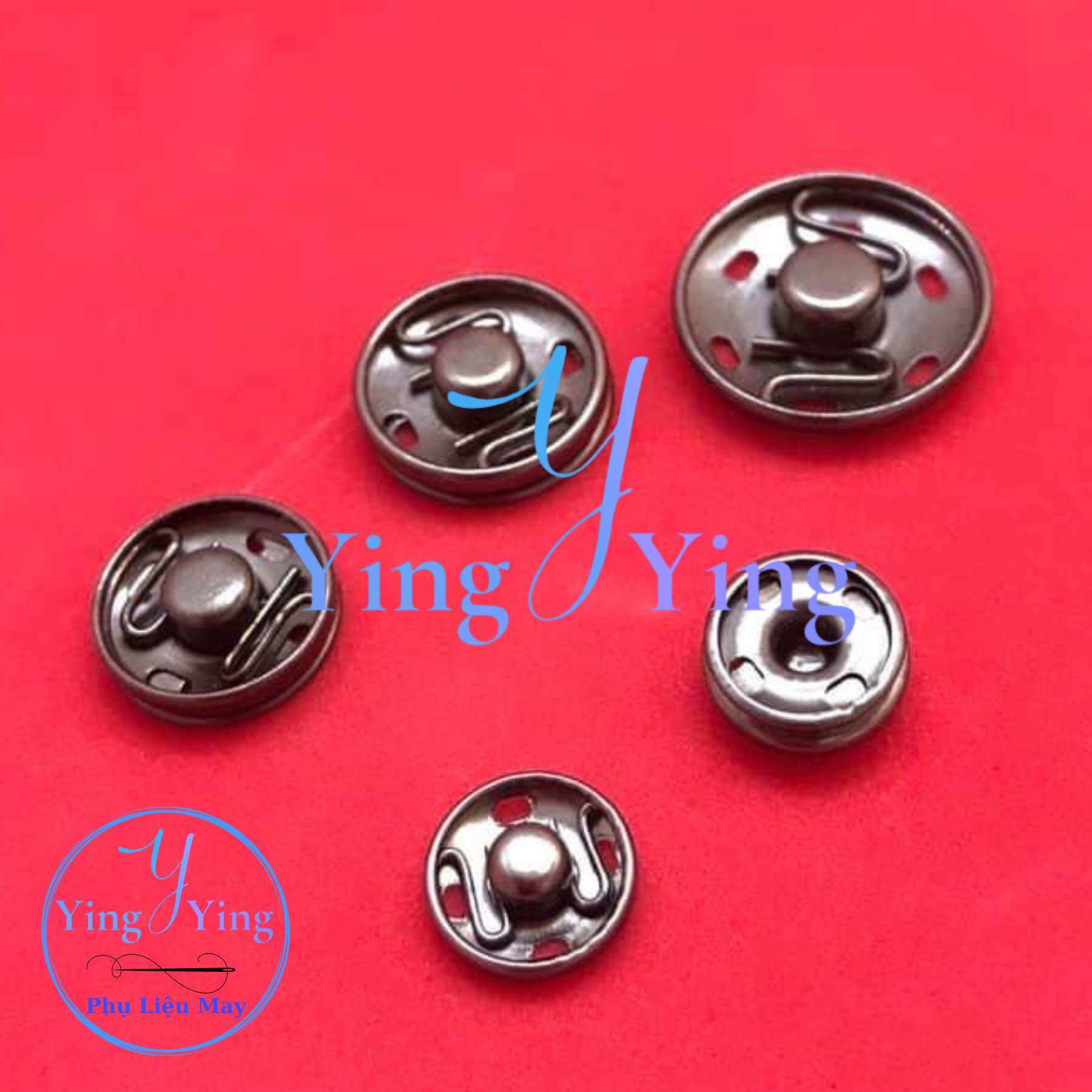 Nút Bóp Sắt, Cúc Bấm Sắt nhiều size ko gỉ sét (1 bịch 50 bộ)