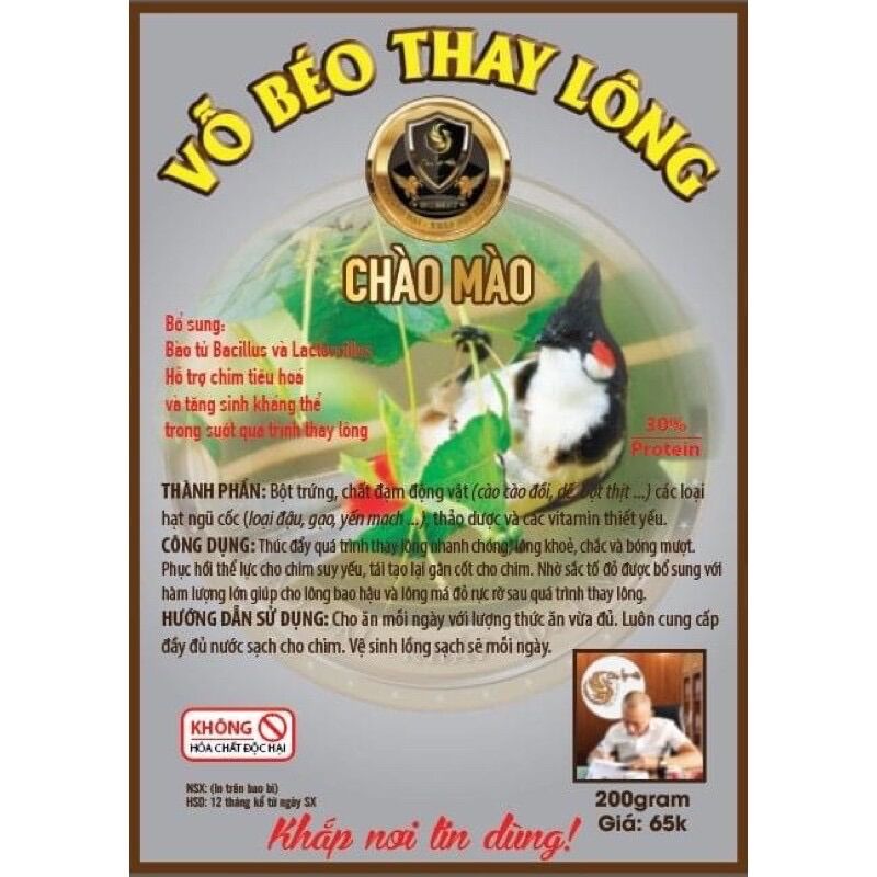 Cám vỗ béo thay lông Lão Đại
